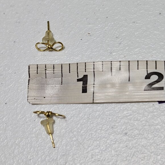 Elegant Gold Tone Infinity Knot Stud Earrings Math Lover Fashion Jewelry Women - Picture 3 of 3